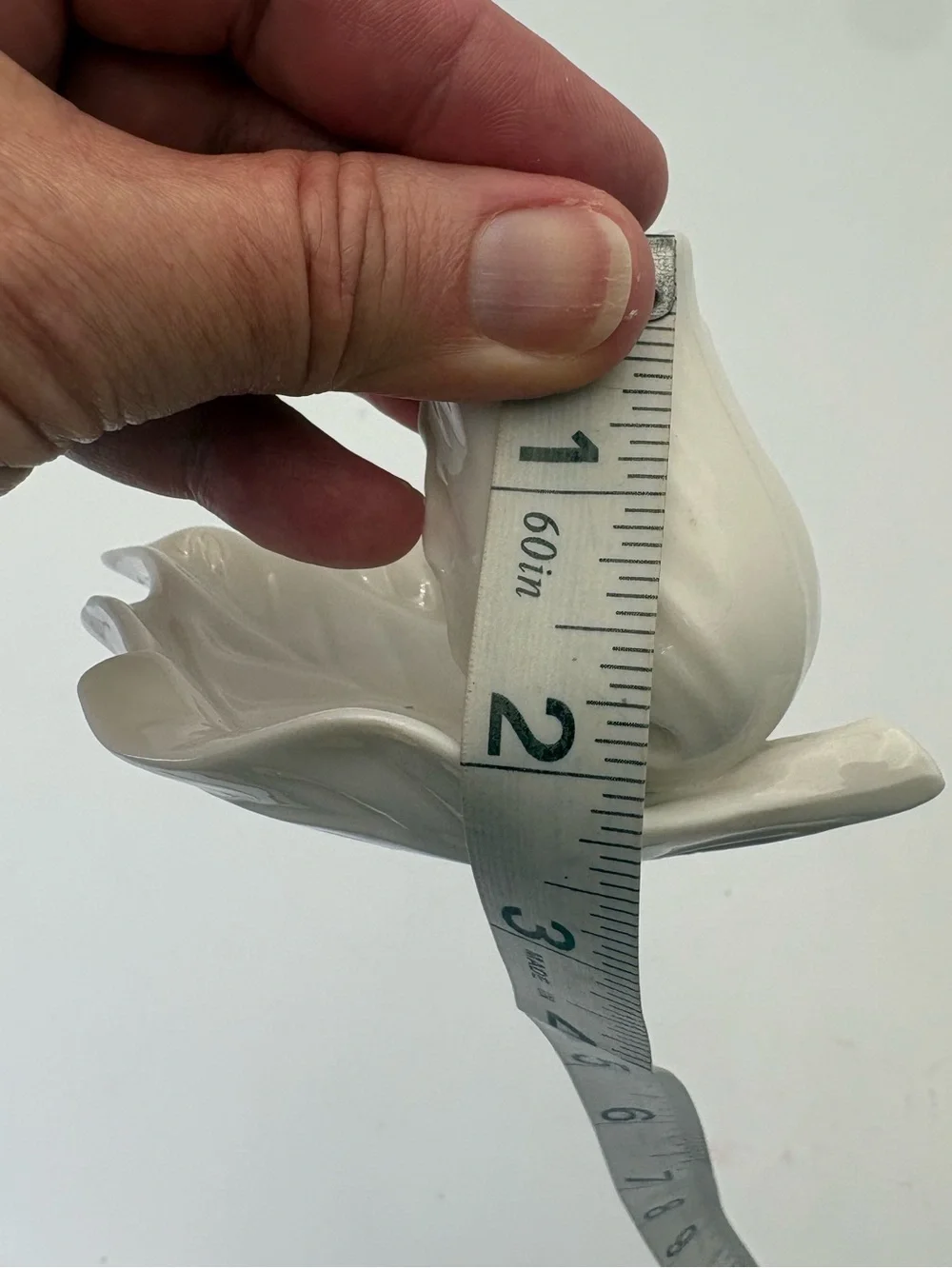 Vintage White Porcelain Leaf/Flower Toothpick Holder or Trinket/Jewelry Dish